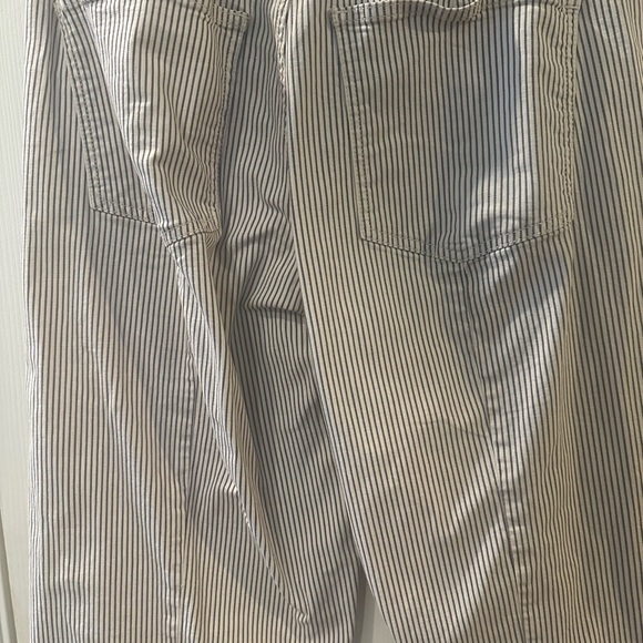 Madewell Striped Wide Leg Emmett crop size 30 in Black and White - Picture 2 of 6